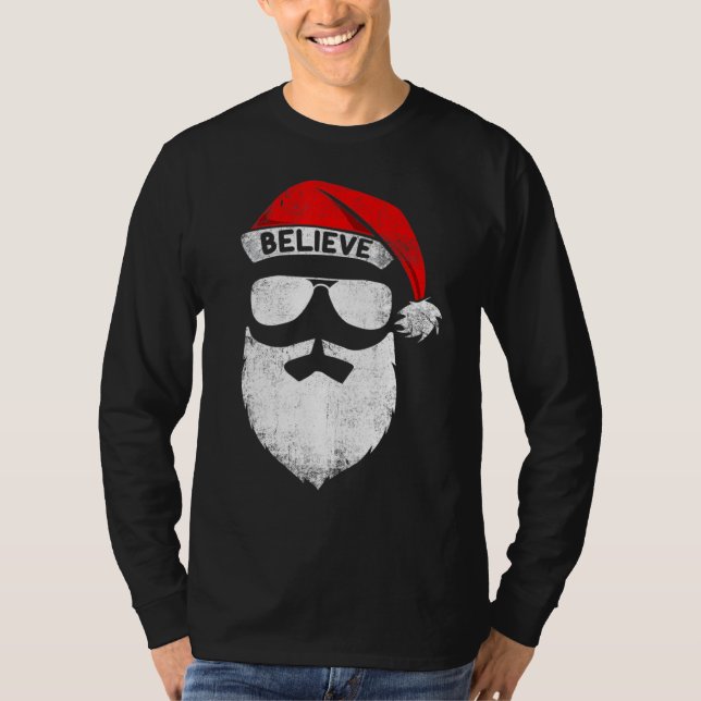 Tro offert för familjen Santa Hat Mustache Reunion T Shirt (Framsida)