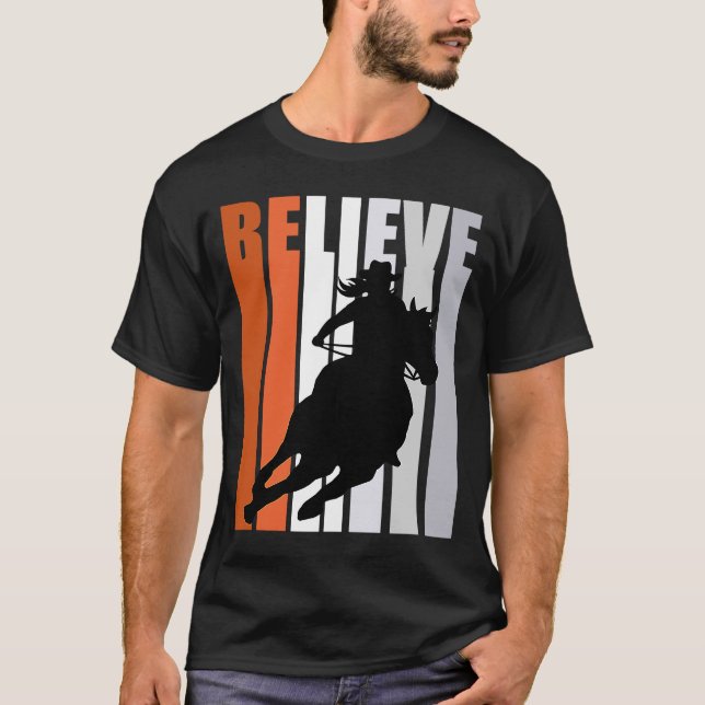 Tro Orange Cowgirl Southern Girls Westerna Hors T Shirt (Framsida)
