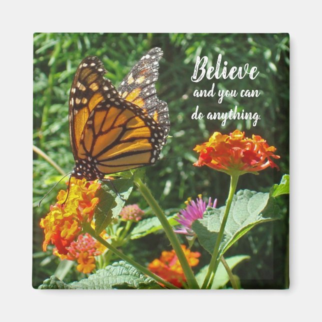 Tro Orange Monarch Butterfly Photo Inspiration Magnet (Framsidan)