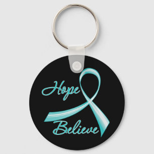 Tro Ovarian cancer för hopp Nyckelring