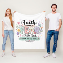 Tro över rädsla Filipposbrevet 4:13 Kastfiltar Fleecefilt
