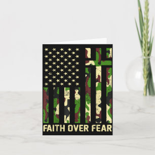Tro över rädsla kristen amerikansk flaggskamouflag kort