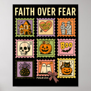 Tro över rädsla Kristna Halloween-stämpel troende Poster
