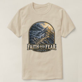 Tro över rädsla Mountain Jesaja 41:10 T Shirt