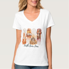 Tro över rädsla Psaltaren 23:4 Hösttröja T Shirt