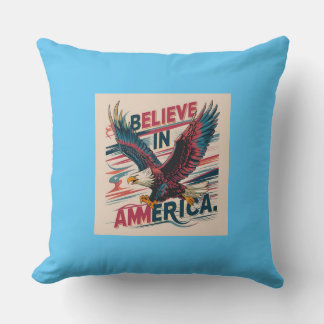 Tro på Amerika Patriotic Pillow" Kudde