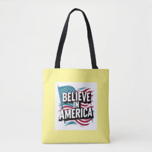 "Tro på Amerika Patriotic Tote Bag" Tygkasse