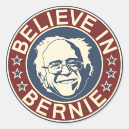Tro på Bernie Sticker (V1) Runt Klistermärke