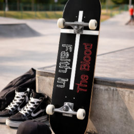 Tro på blodet kristet kors mini skateboard bräda 18,5 cm
