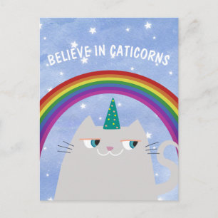 Tro på Caticorns söta katt Vykort