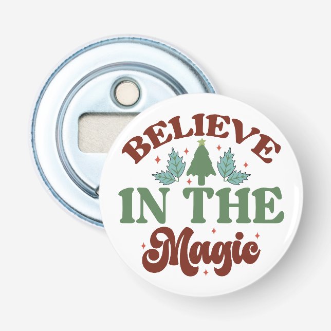 Tro på de magiska Helgdagarna för Retro-julen Flasköppnare (Framsidan)