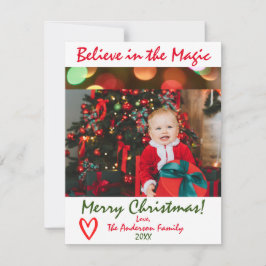 Tro på den magiska julen fotoholidaykort