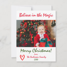 Tro på den magiska julen fotoholidaykort
