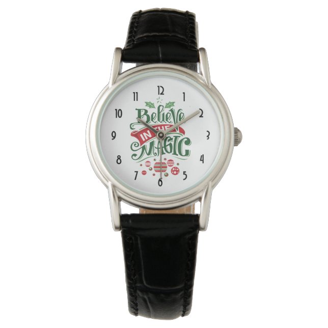 Tro på den magiska jultypografin armbandsur (Framsida)