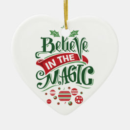 Tro på den magiska jultypografin julgransprydnad keramik