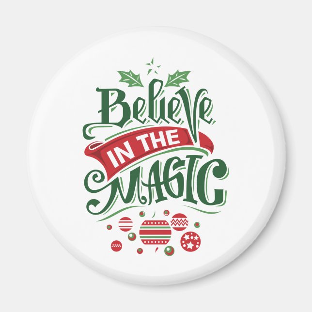 Tro på den magiska jultypografin magnet (Framsidan)