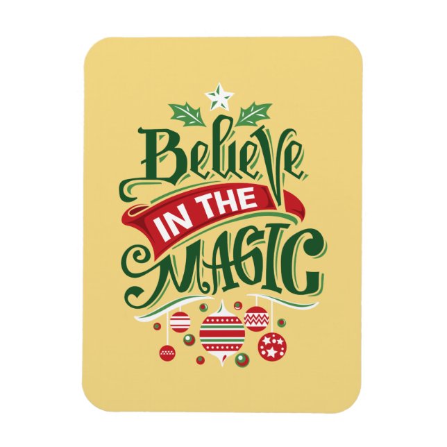 Tro på den magiska jultypografin magnet (Vertikal)