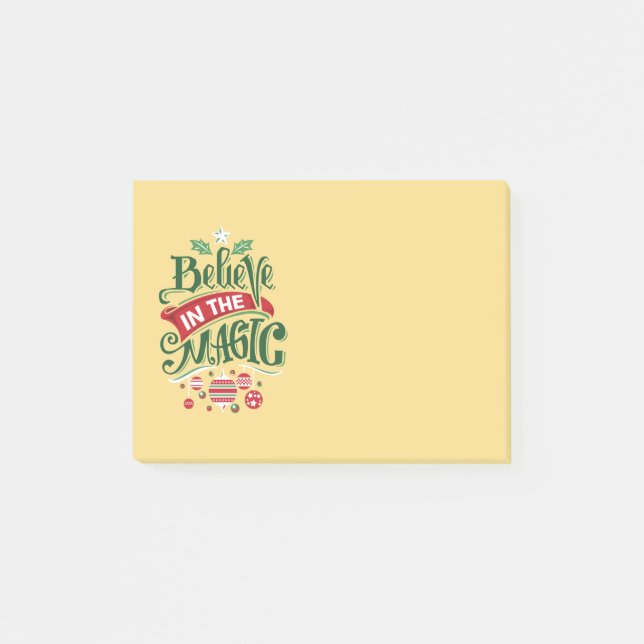 Tro på den magiska jultypografin post-it block (Framsida)