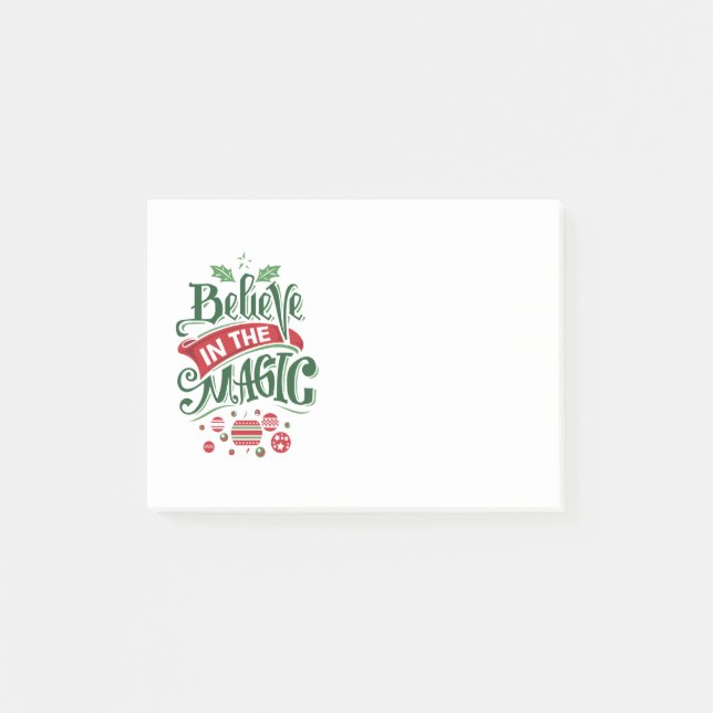 Tro på den magiska jultypografin post-it block (Framsida)