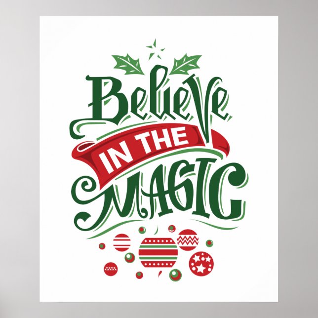 Tro på den magiska jultypografin poster (Framsidan)