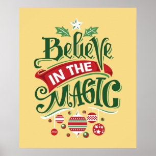 Tro på den magiska jultypografin poster