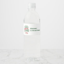 Tro på den magiska jultypografin vattenflaska etikett