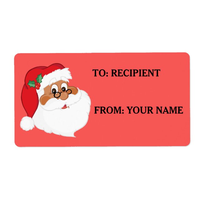 Tro på den svarta Jultomten-tryckta etiketten Fraktsedel (Framsidan)