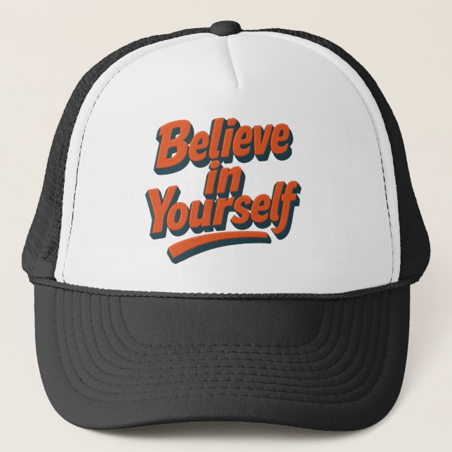 Tro på dig själv - 3D-fetstil - typografi Keps (Framsida)