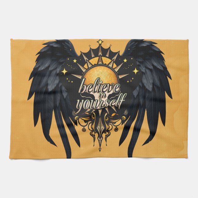 Tro på dig själv, ett brev kökshandduk (Horisontell)