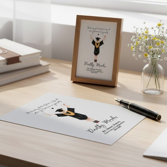 Tro på dig själv Examen Namn Examensbevis Design Canvastryck (Skapare uppladdad)
