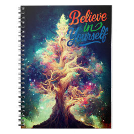 Tro på dig själv - färglöst Träd-inspiration Anteckningsbok