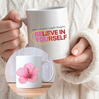 "Tro på dig själv" Hibiscus Flower Mugg