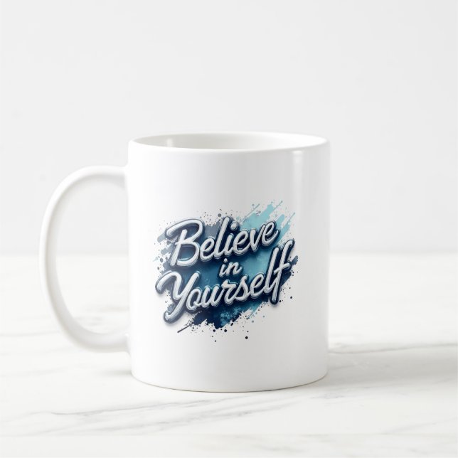 Tro på dig själv Inspirationsmugg  Kaffemugg (Vänster)