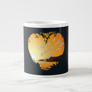 Tro på dig själv - inspirerande hjärta jumbo mugg
