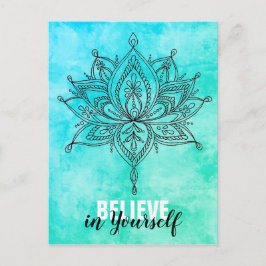Tro på dig själv Lotus Mandala Turkos Vykort