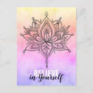 Tro På Dig Själv Lotus Mandala Vykort