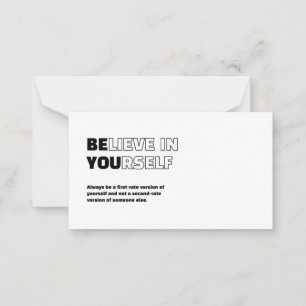 Tro på dig själv Motivational Notecard Anteckningskort