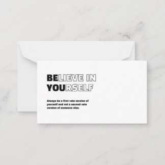 Tro på dig själv Motivational Notecard Anteckningskort