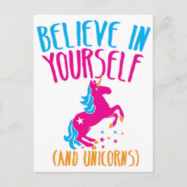 Tro på dig själv (och unicorns) vykort