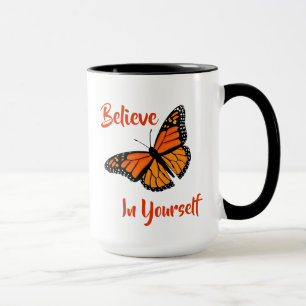 "Tro på dig själv" Orange Monarch Butterfly Mugg
