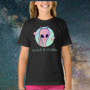 Tro på dig själv Rosa utomjording barn skjorta T Shirt