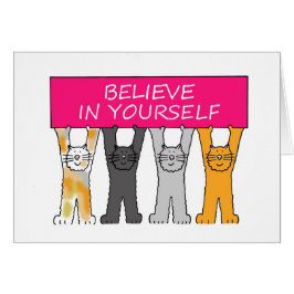 Tro på din egen Cute Tecknad Cats Hälsningskort