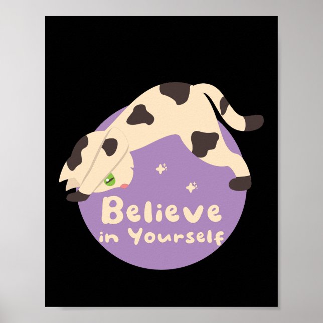 Tro på din egen Kawaii Cat Doing Yoga Poses Poster (Framsidan)