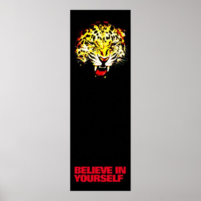 Tro på din egen leopard Pop Art Motivational Poster (Framsidan)