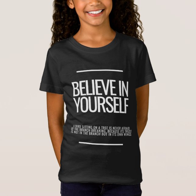 Tro på din egen motivation i Kids T-Shirt (Framsida)