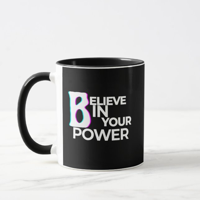 Tro på din kraft Självförtroende Motivation Mugg (Vänster)