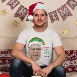 Tro På Din Tomte Rolig Foto Jul T Shirt
