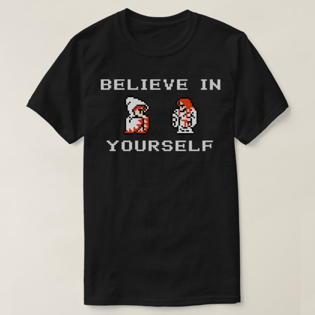 Tro på din ursprungliga vita mät-guide V T Shirt (Design framsida)