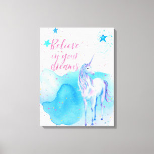 Tro på dina drömmar Unicorn Canvastryck