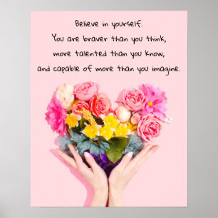 Tro på dina inspirerande citattecken poster
